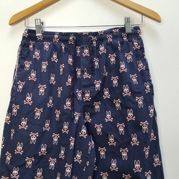 Psycho Bunny by Robert Godley Blue Gray Cotton Pajama Sleepwear Mens Pants Small - Picture 6 of 11